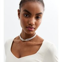 Gold Tone Faux Pearl Choker Necklace New Look | New Look (UK)
