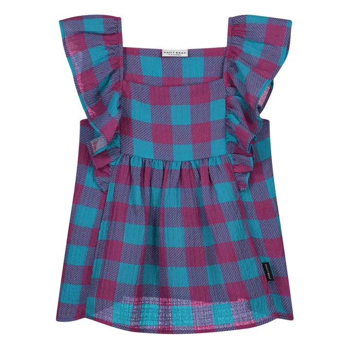 Kleid Sandy Vichy | Pfauenblau | Smallable