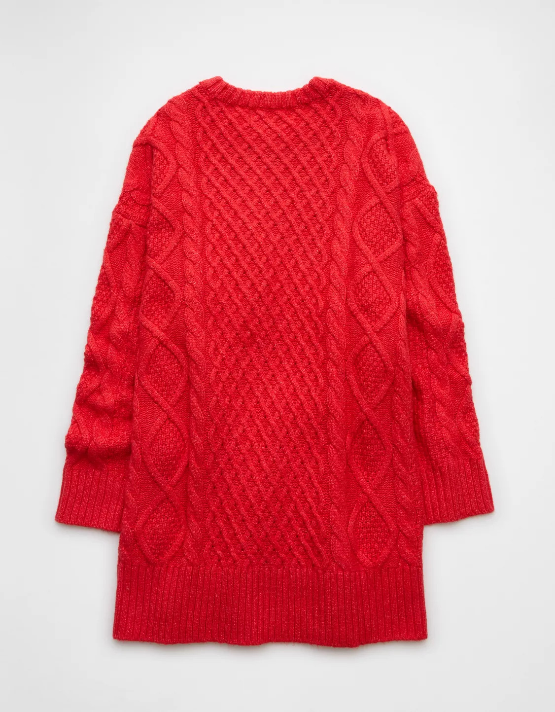 AE Long-Sleeve Cable Knit Sweater Mini Dress | American Eagle Outfitters (US & CA)