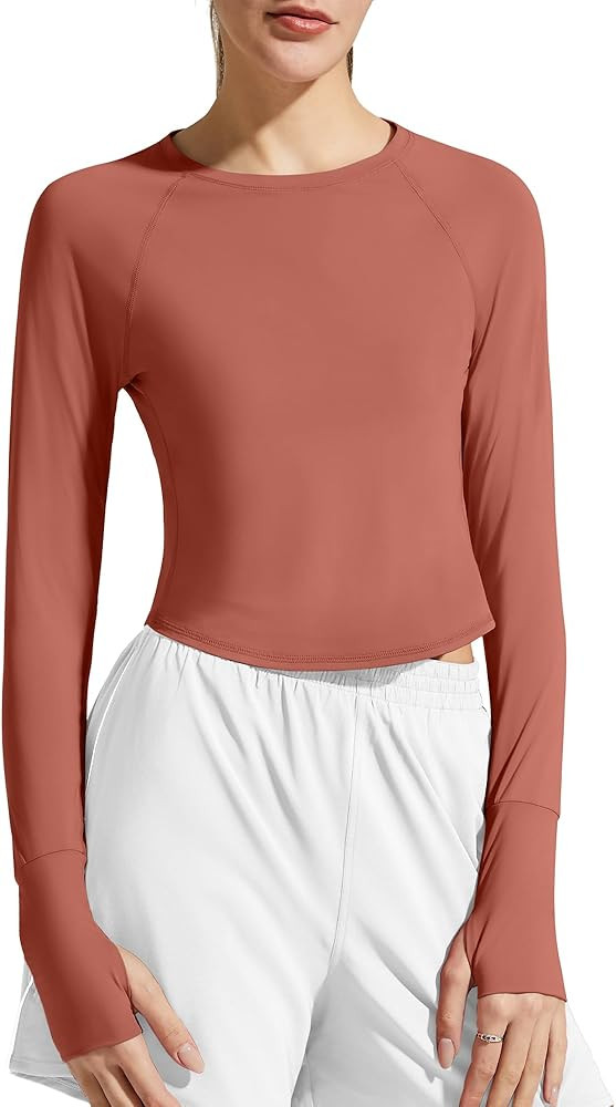 G4Free Lightbreeze Women's UPF 50+ Long Sleeve Rash Guard Quick Dry Crop Workout Tops Thumbholes ... | Amazon (US)