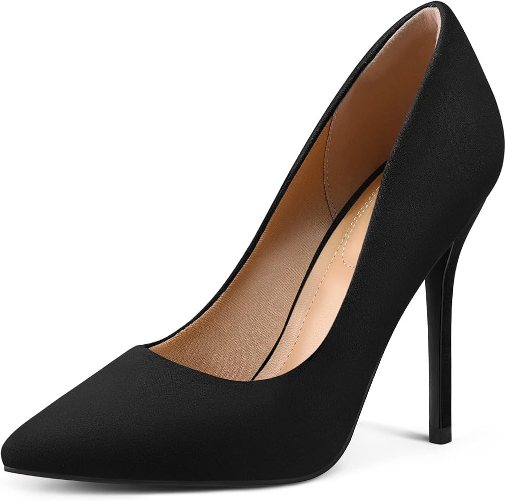 mysoft Women's High Heels Pumps Closed Pointed Toe Stiletto 4IN Heels Dress Wedding Shoes | Amazon (US)