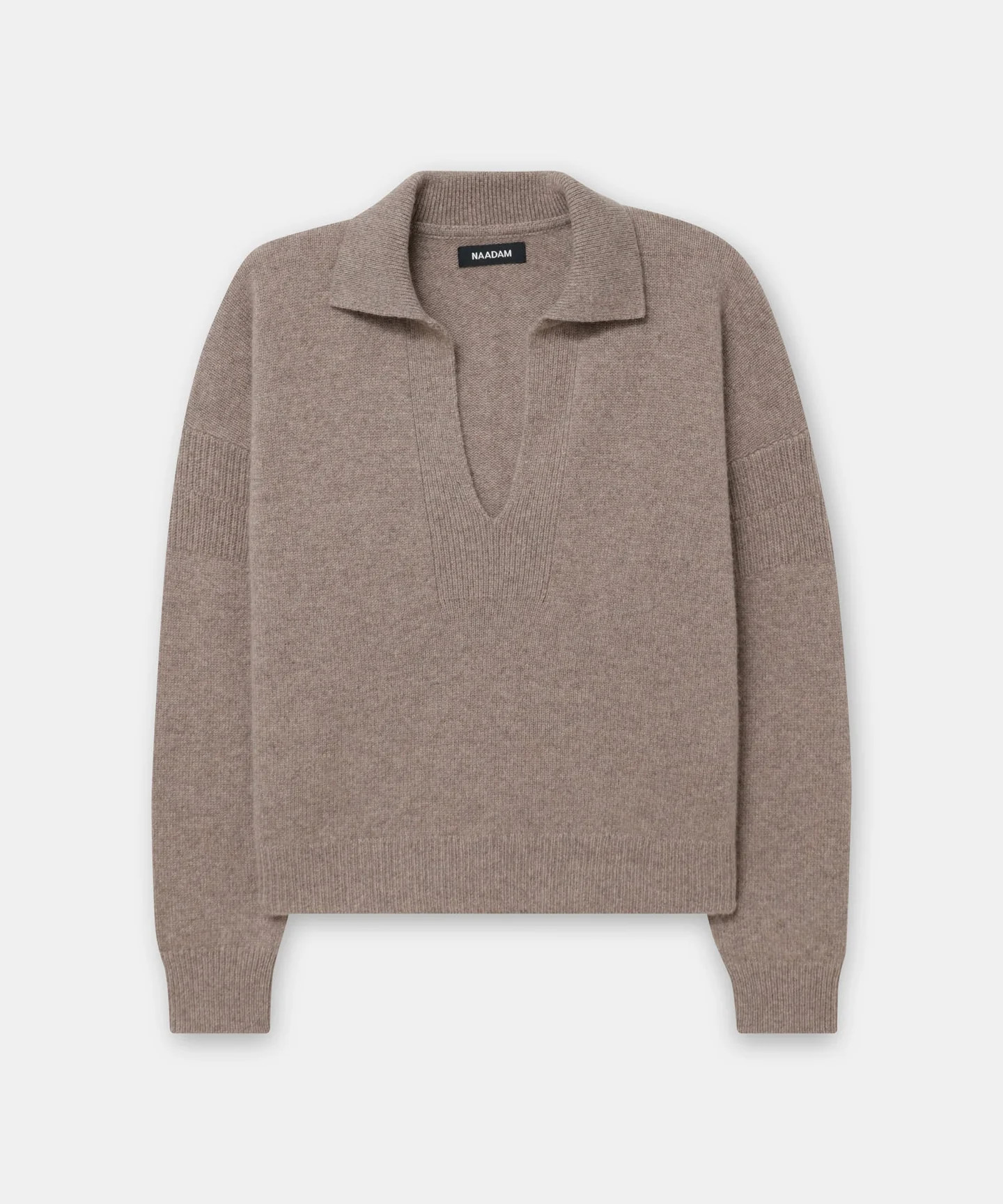 Recycled Cashmere Open Neck Polo | NAADAM