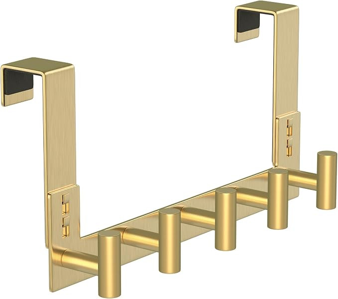 Door Hanger for 1-3/4 Inch Doors, Gold- 5 Hooks, T Shape | Amazon (US)