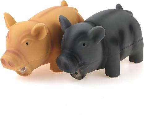 CHIWAVA 2 Pack 6.5" Medium Pig Dog Toy for Dogs Latex Rubber Cube Squeeze Grunting Sound Interact... | Amazon (US)