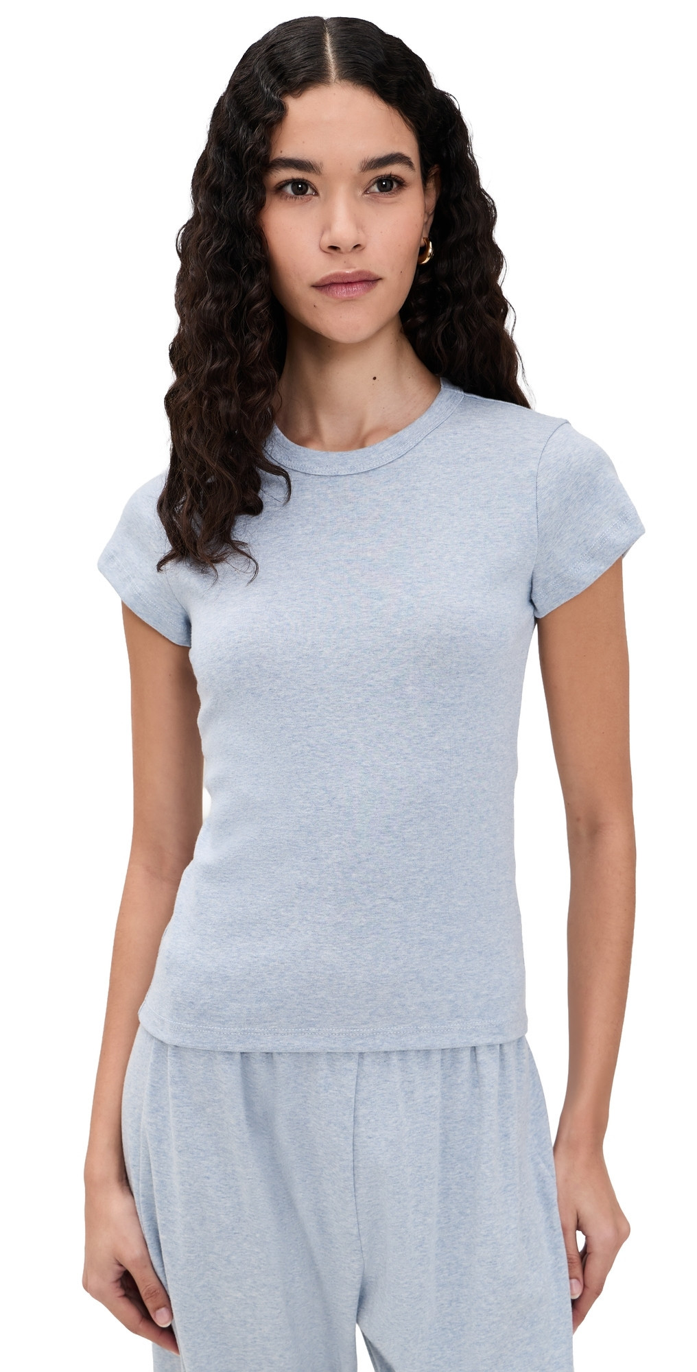 Leset Nando Slim Fit Tee Ciel Melange L | Shopbop