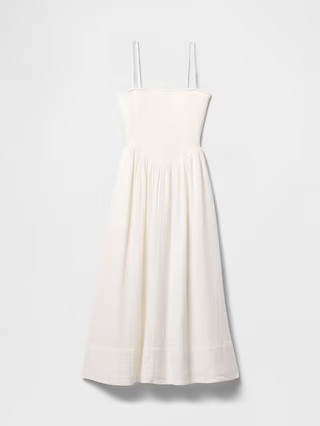 Crinkle Gauze Mixed Media Maxi Dress | Gap (US)