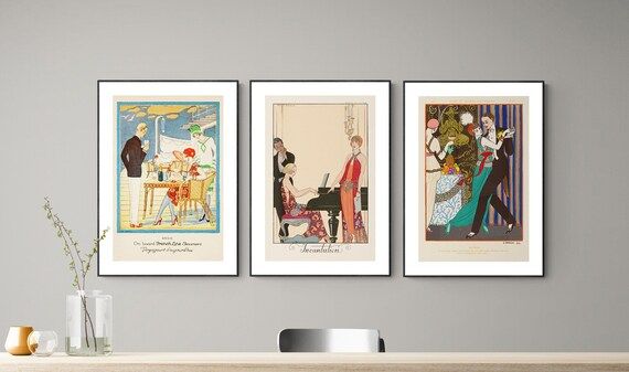 Set of 3 George Barbier Collection French Line Steamers - Etsy | Etsy (US)