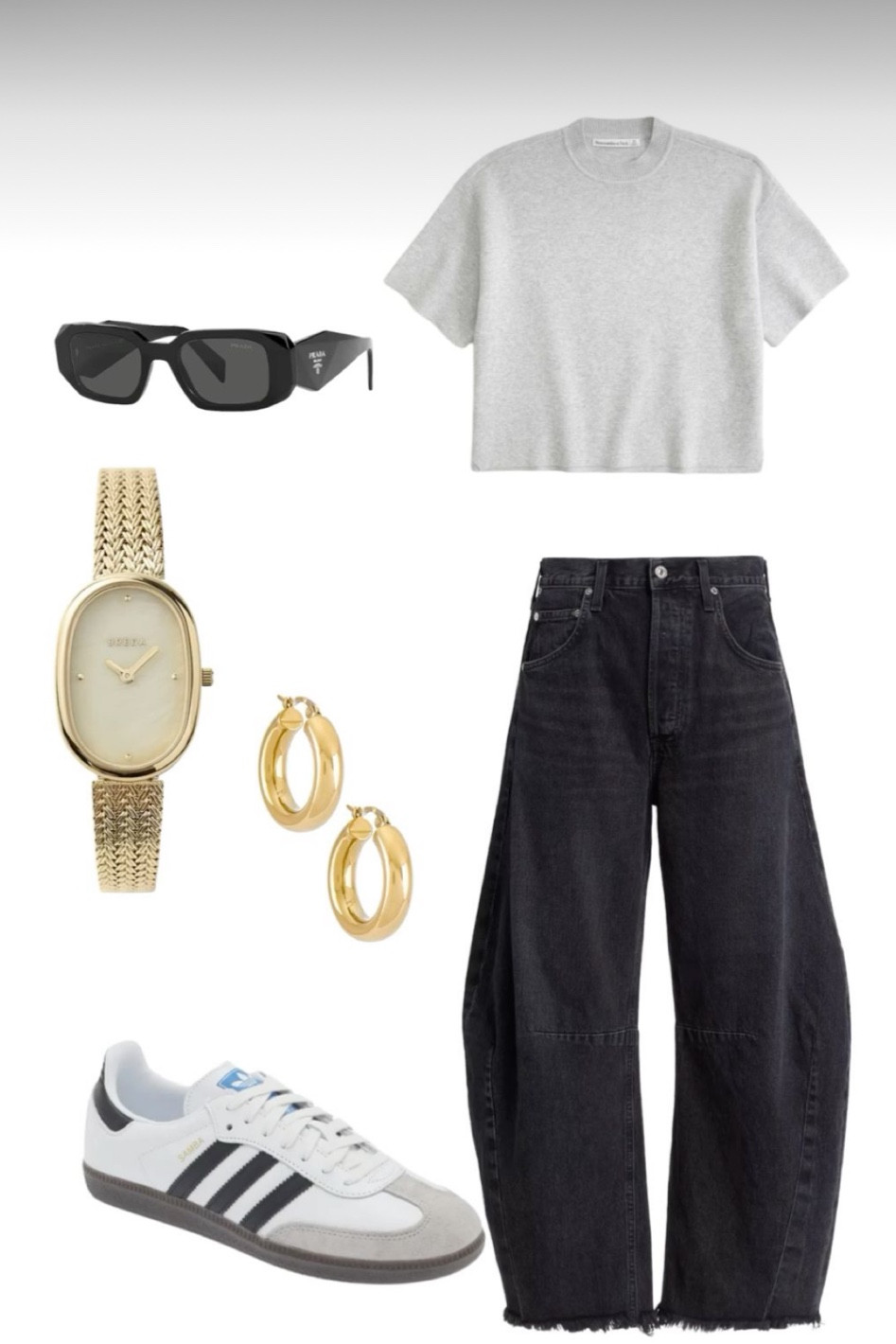 Barrel jeans, gray sweater shirt, adidas sambas 

#LTKFindsUnder100 #LTKStyleTip #LTKSeasonal