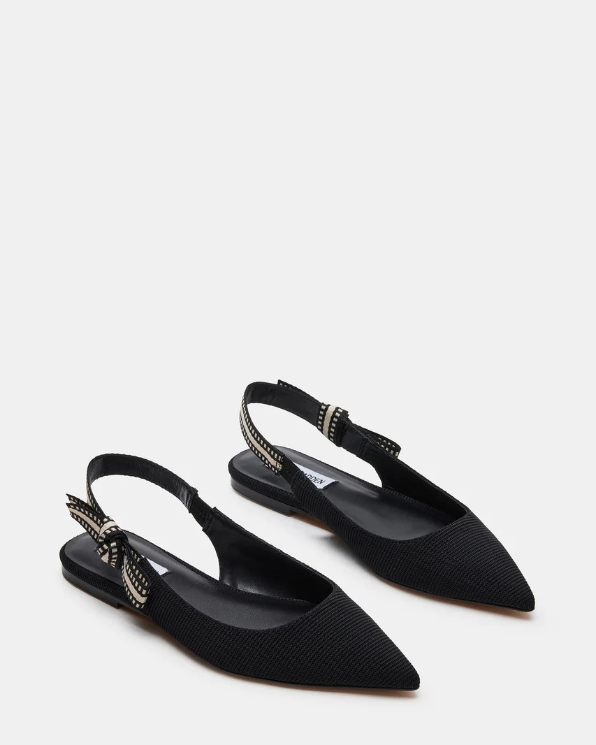 OLSEN Black Slingback Pointed Toe Ballet Flat | Women's Flats | Steve Madden (US)