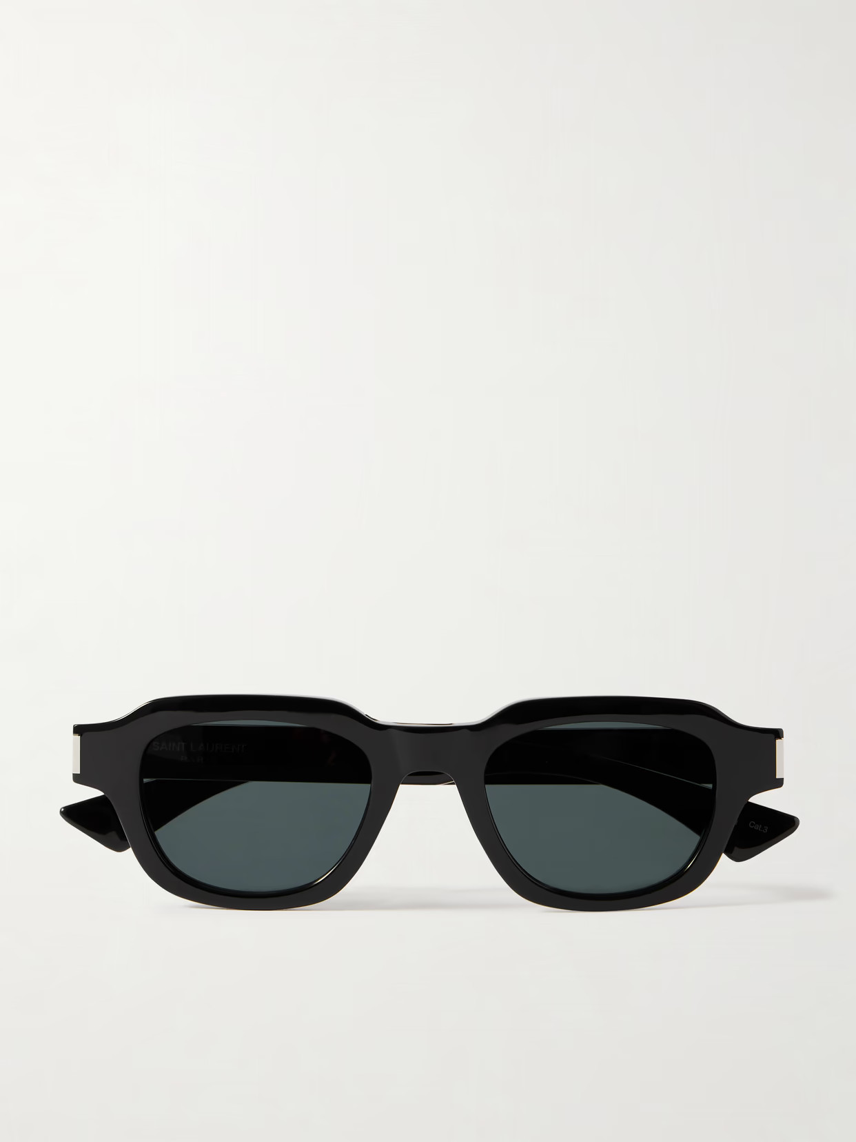 SAINT LAURENT EYEWEAR - D-frame Acetate And Silver-tone Sunglasses - Black | NET-A-PORTER (US)