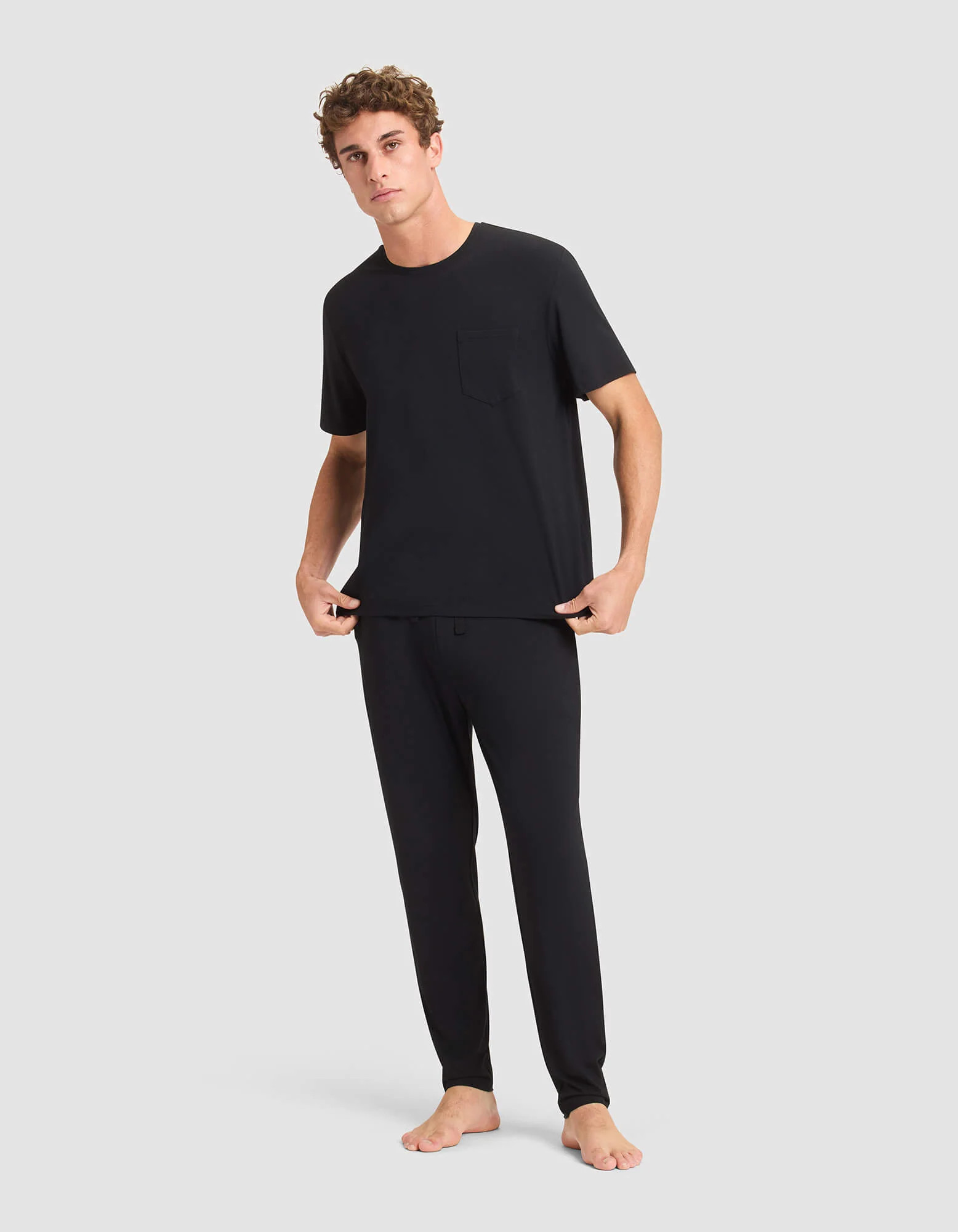 Men's Bamboo Stretch-Knit Short Sleeve Tee & Pant Pajama Set | Cozy Earth