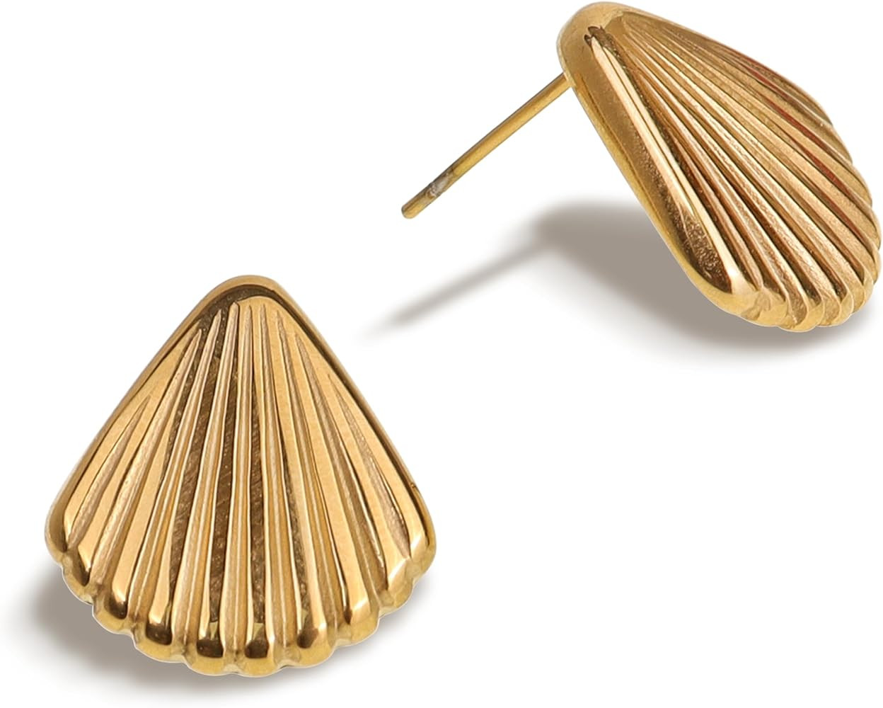 Big Chunky Geometric Trendy Stud Earrings for Women Girls, Large Statement Vintage Textured Dome ... | Amazon (US)