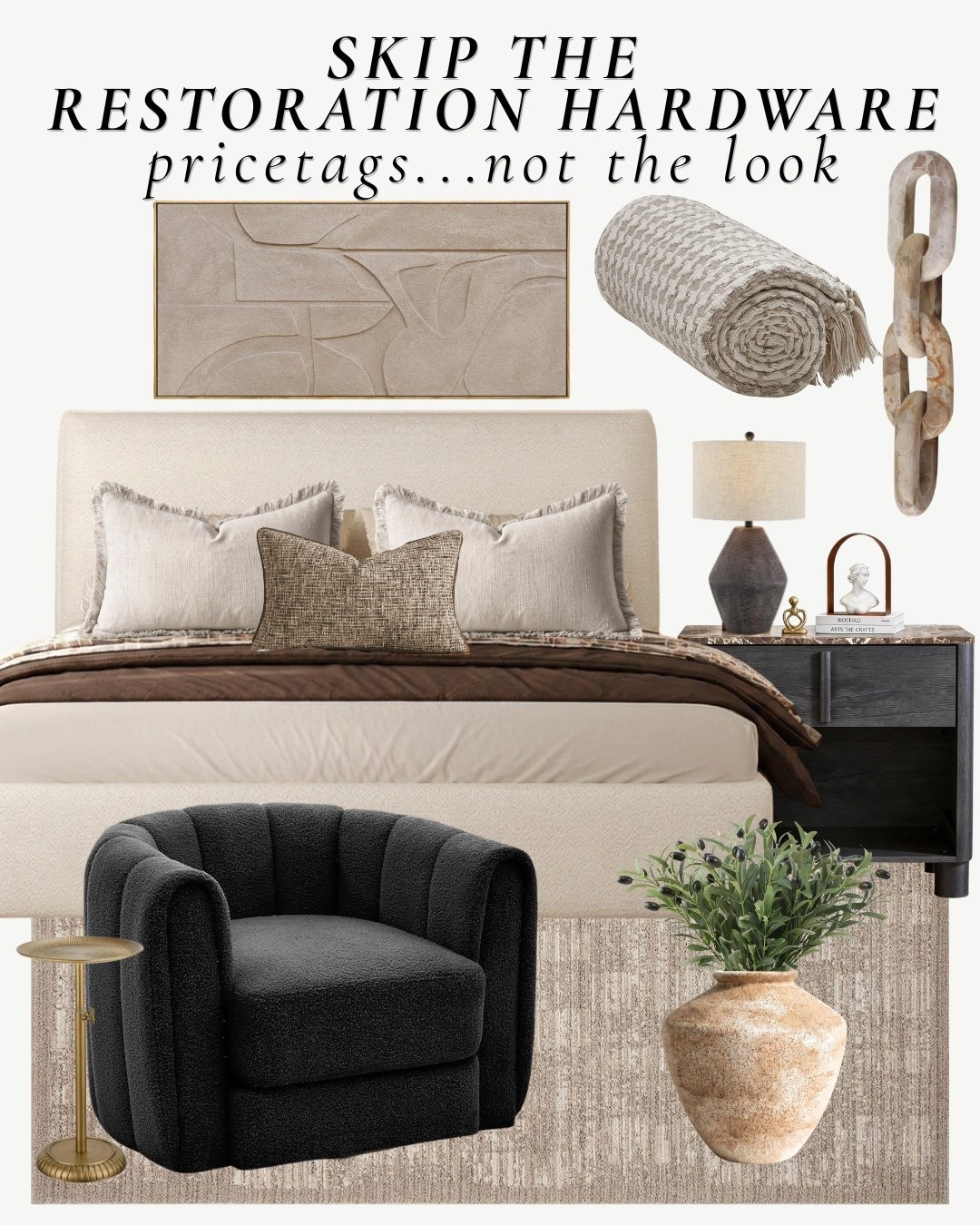 Restoration Hardware bedroom look for less with the same vibe but lower cost!