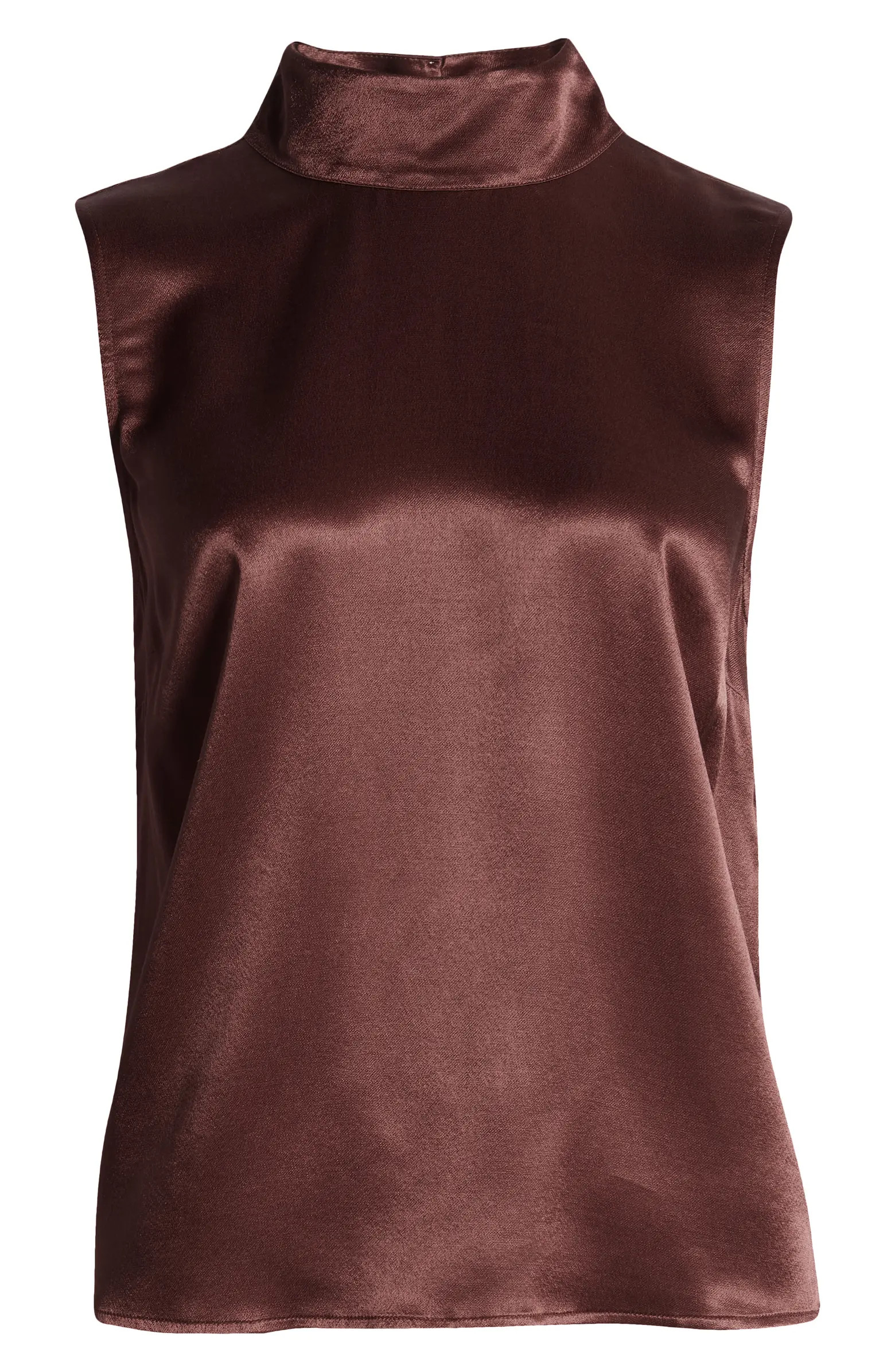 Yolie Sleeveless Mock Neck Satin Blouse | Nordstrom