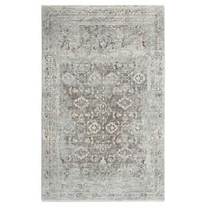 MDA Home Riviera Floral Faded Gray Polyester Area Rug - 3' x 4' | Cymax
