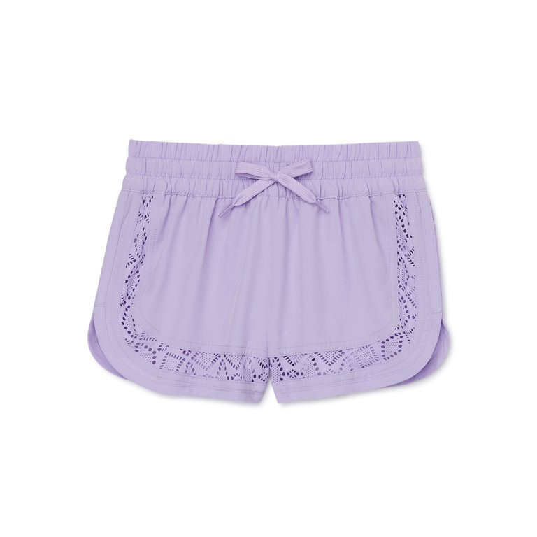 Wonder Nation Girls Crochet Swim Shorts with UPF 50+, Sizes 4-18 & Plus | Walmart (US)