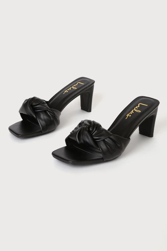 Lunko Black High Heeled Slide Sandals | Lulus (US)