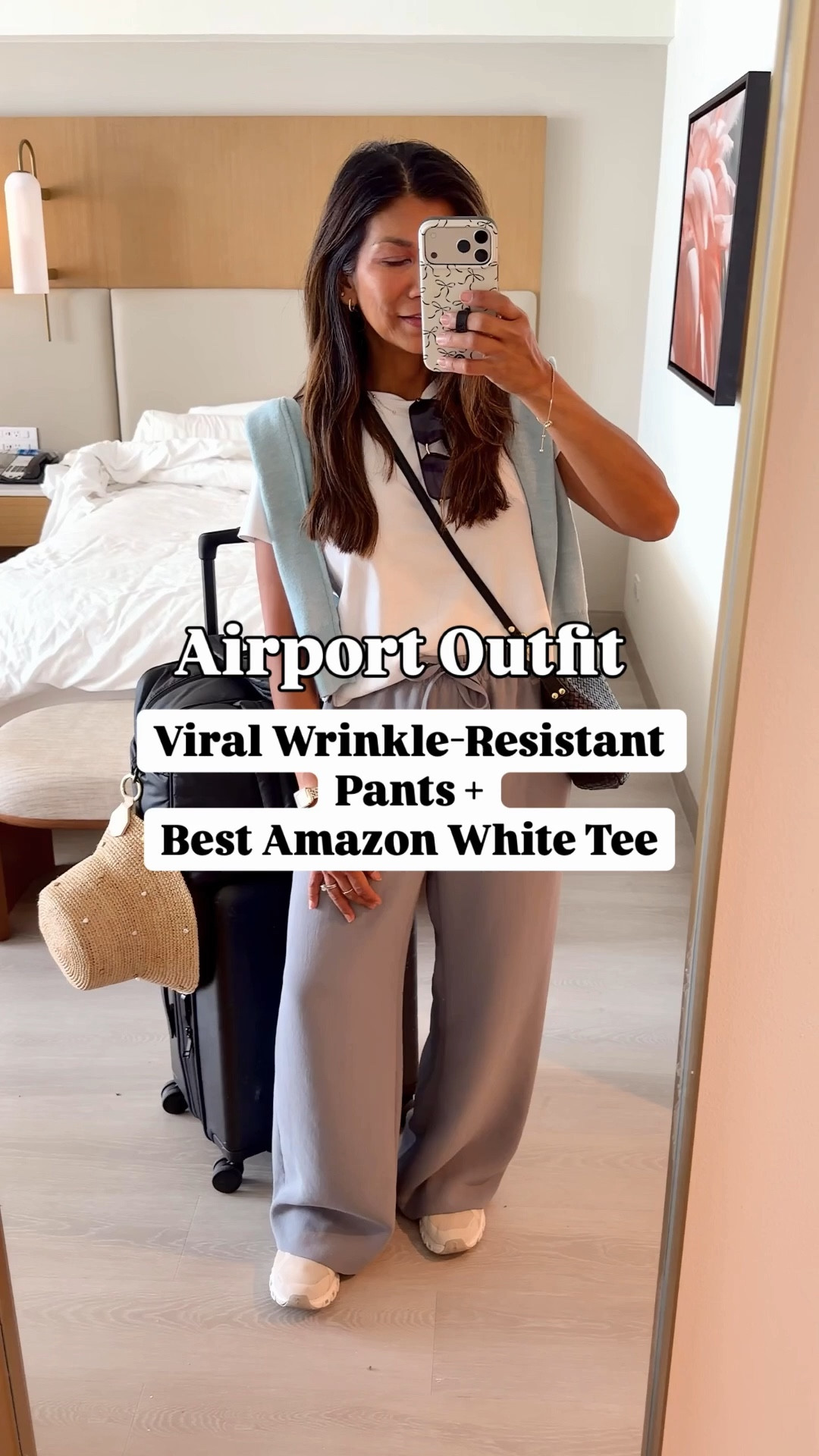 I’m 5’2” 118#ish for reference 
Airport Outfit from Aruba; also used same outfit flying from Maui. 
Wrinkle resistant pants in small short length(so good and worth the hype).
White tee in small tts.
Blue sweater in small tts
Sneakers fit tts- Pearl white 
Carry-on luggage in black, regular carry-on size.
Personal bag in black. 
Crossbody bag in small size.

Spring break, vacation outfits, Amazon finds, resort wear, over 50 style, midlife fashion, petite fashion,midlife fashion, affordable fashion, fashion over40 



#LTKOver40 #LTKPetite #LTKTravel