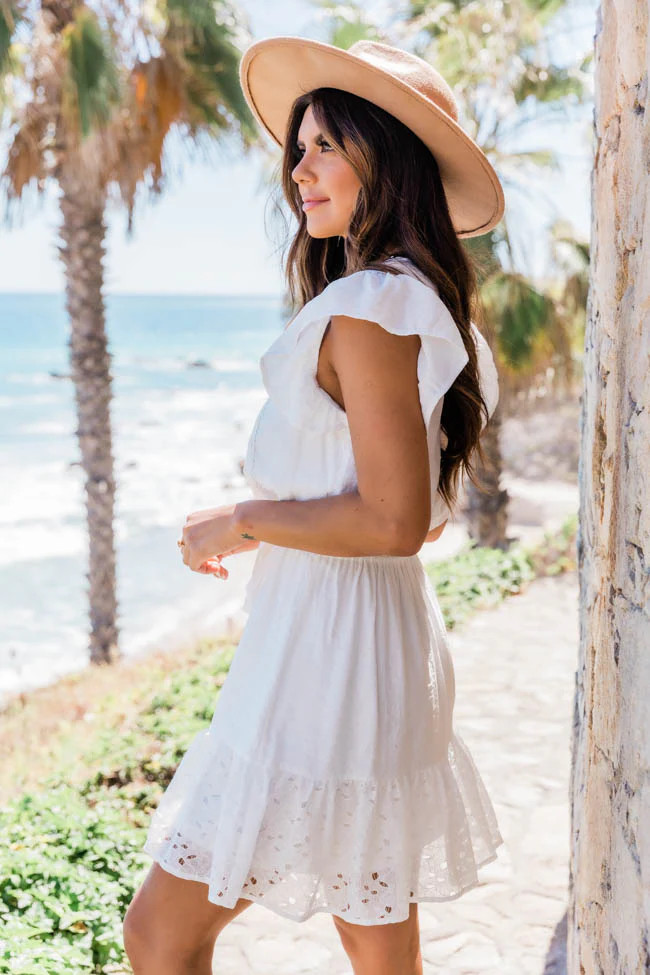 Riverside Daydream Lace White Dress | Pink Lily