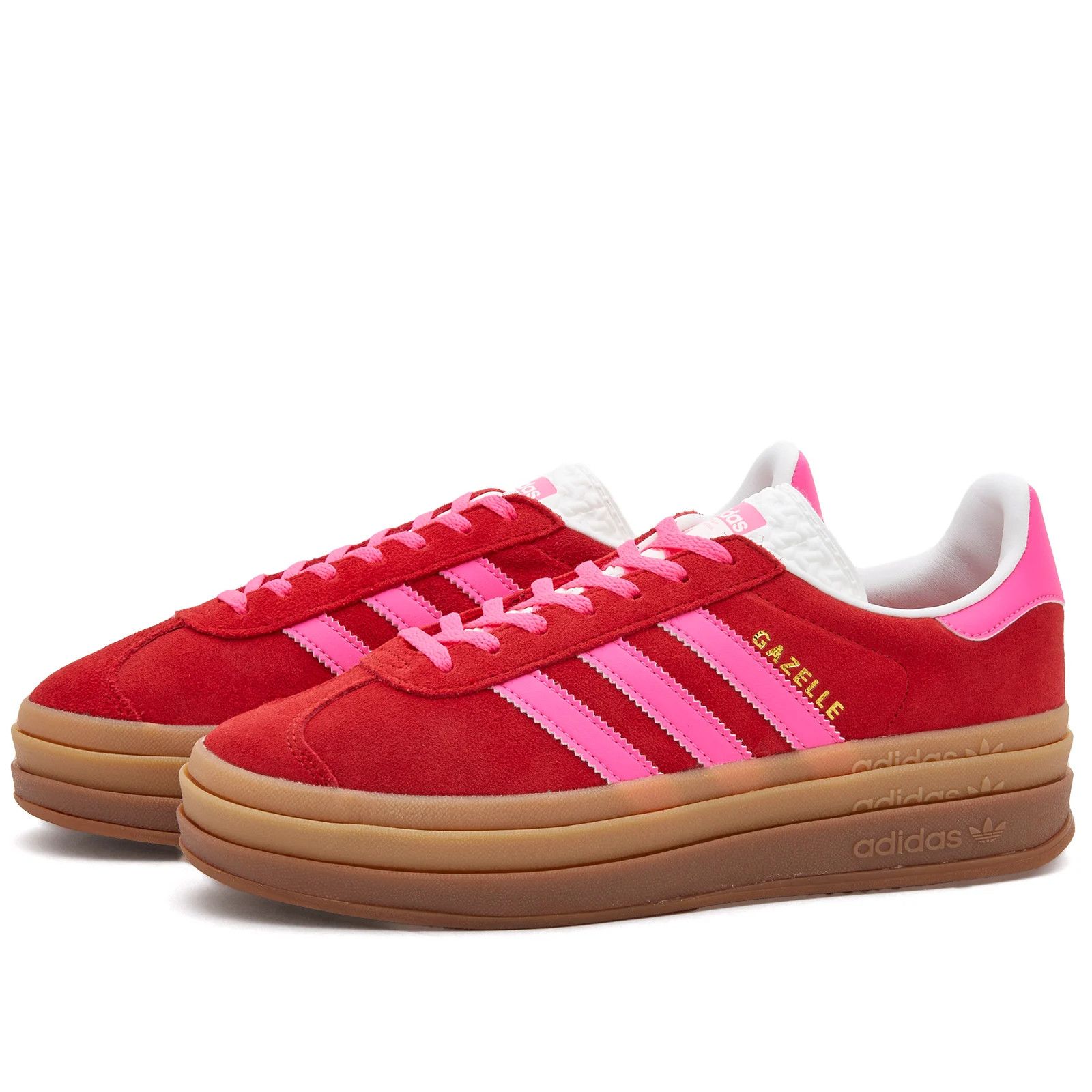 Adidas Women's GAZELLE BOLD W Collegiate Red/Lucid Pink/Core White | END. Clothing