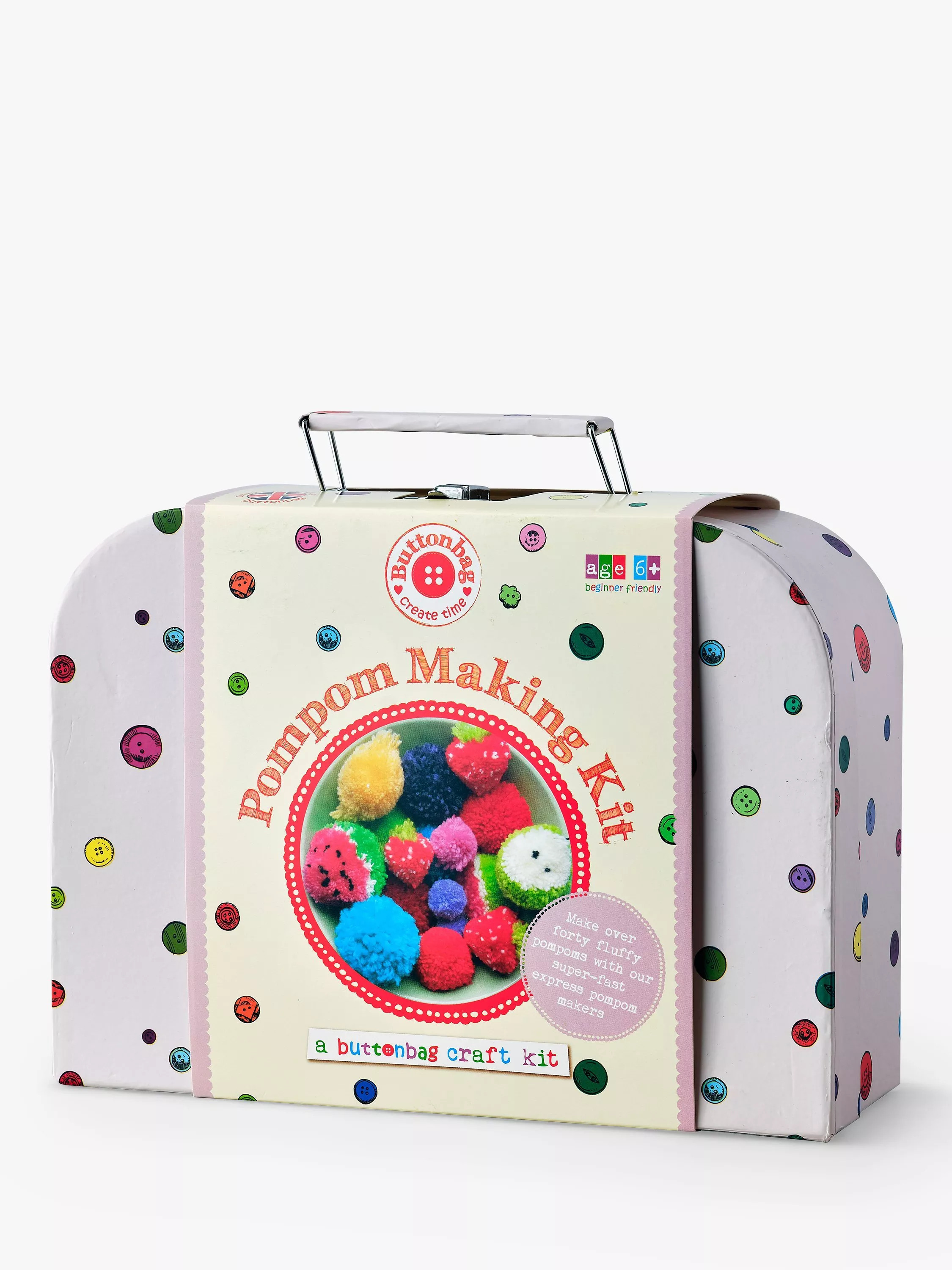 Buttonbag Pom Pom Craft Kit Suitcase | John Lewis (UK)