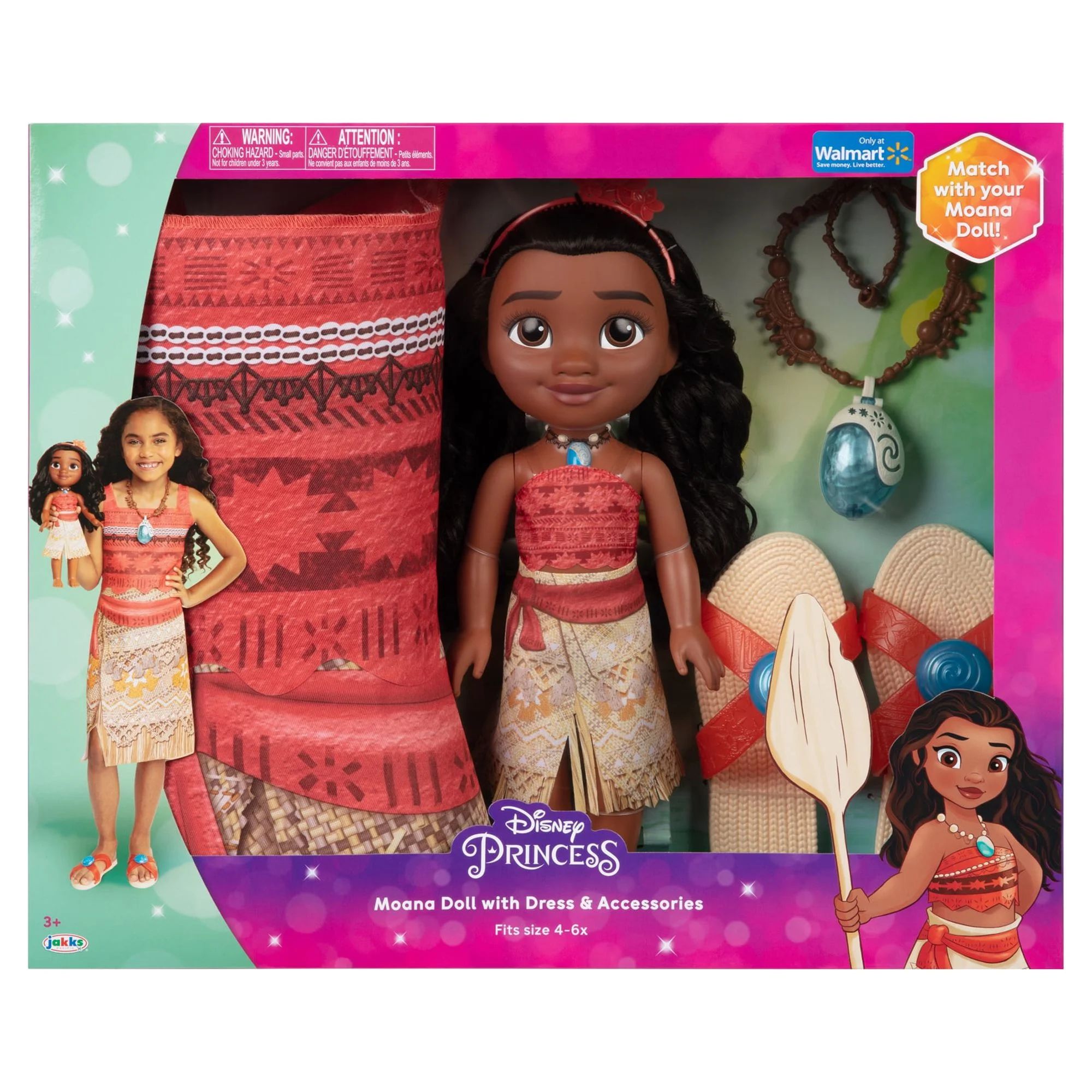 Disney Princess Moana Toddler Doll with Child Sized Dress and Accessories - Walmart.com | Walmart (US)