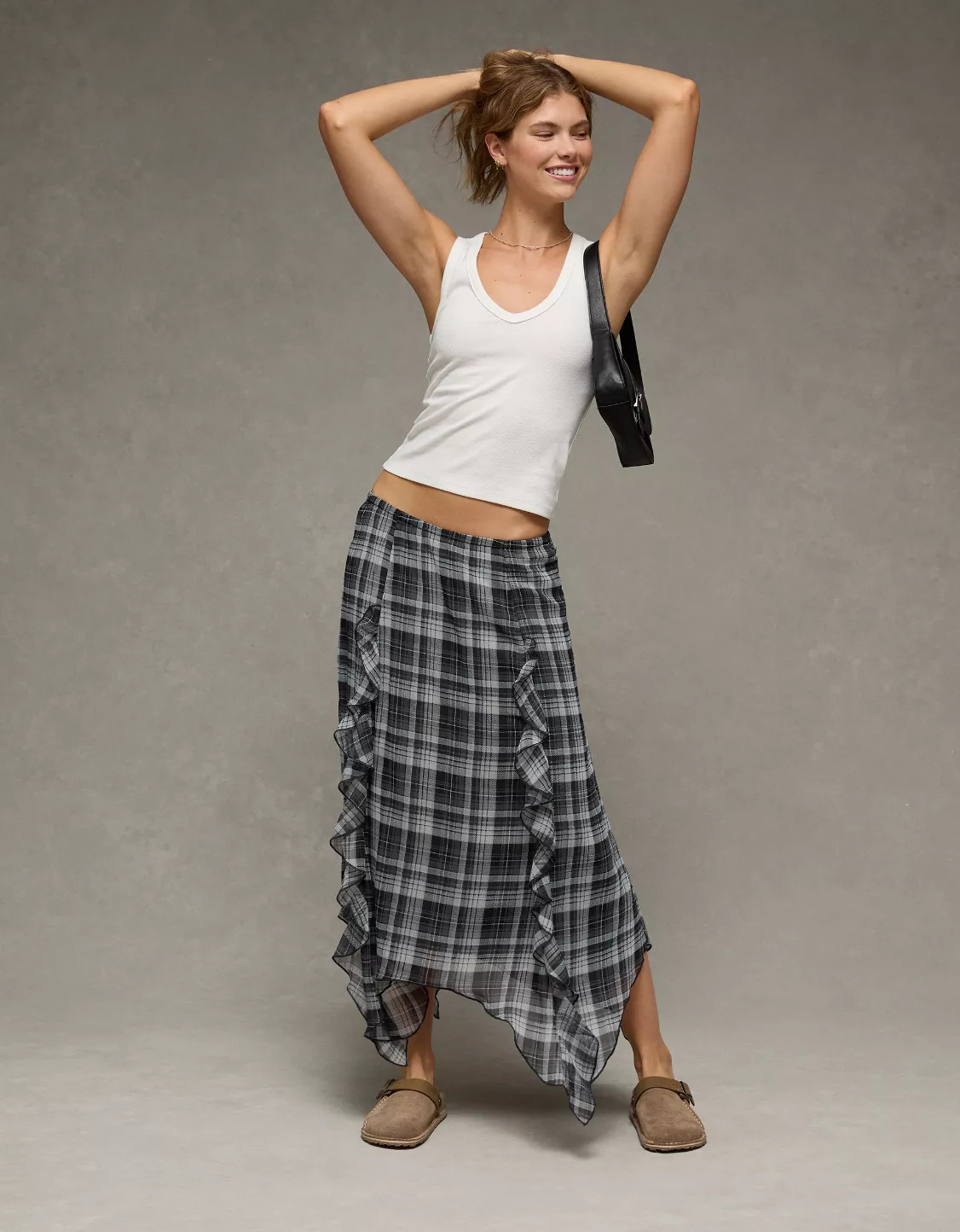 AE High-Waisted Plaid Maxi Skirt | American Eagle Outfitters (US & CA)