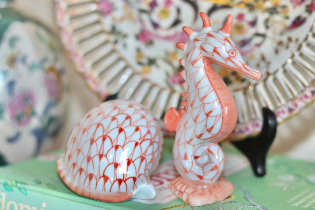 Coral Seahorse and Shell | Etsy (US)