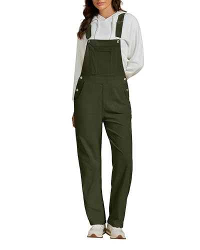 Luvamia Corduroy Overalls - Women's Baggy Army Green Size X-Large Jumpsuit | Amazon (US)