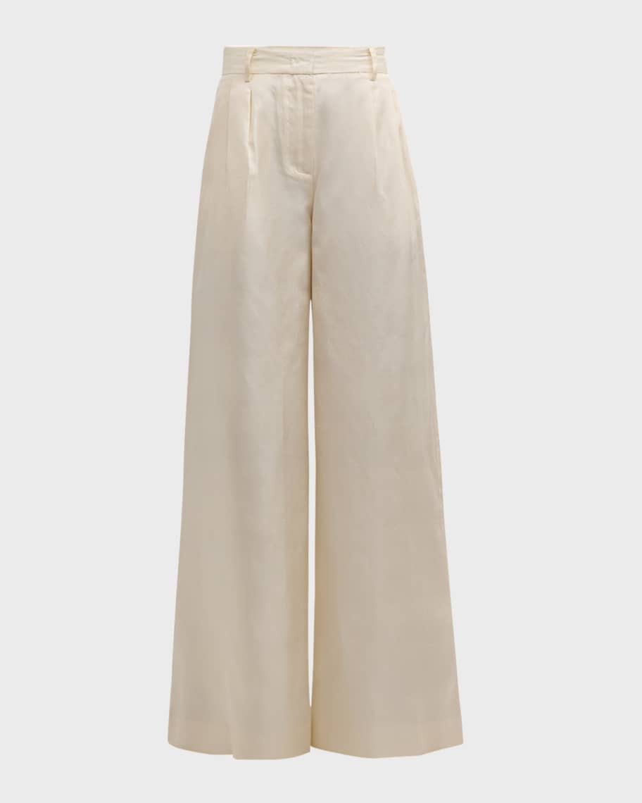 STAUD Sasha Wide-Leg Silk Pants | Neiman Marcus