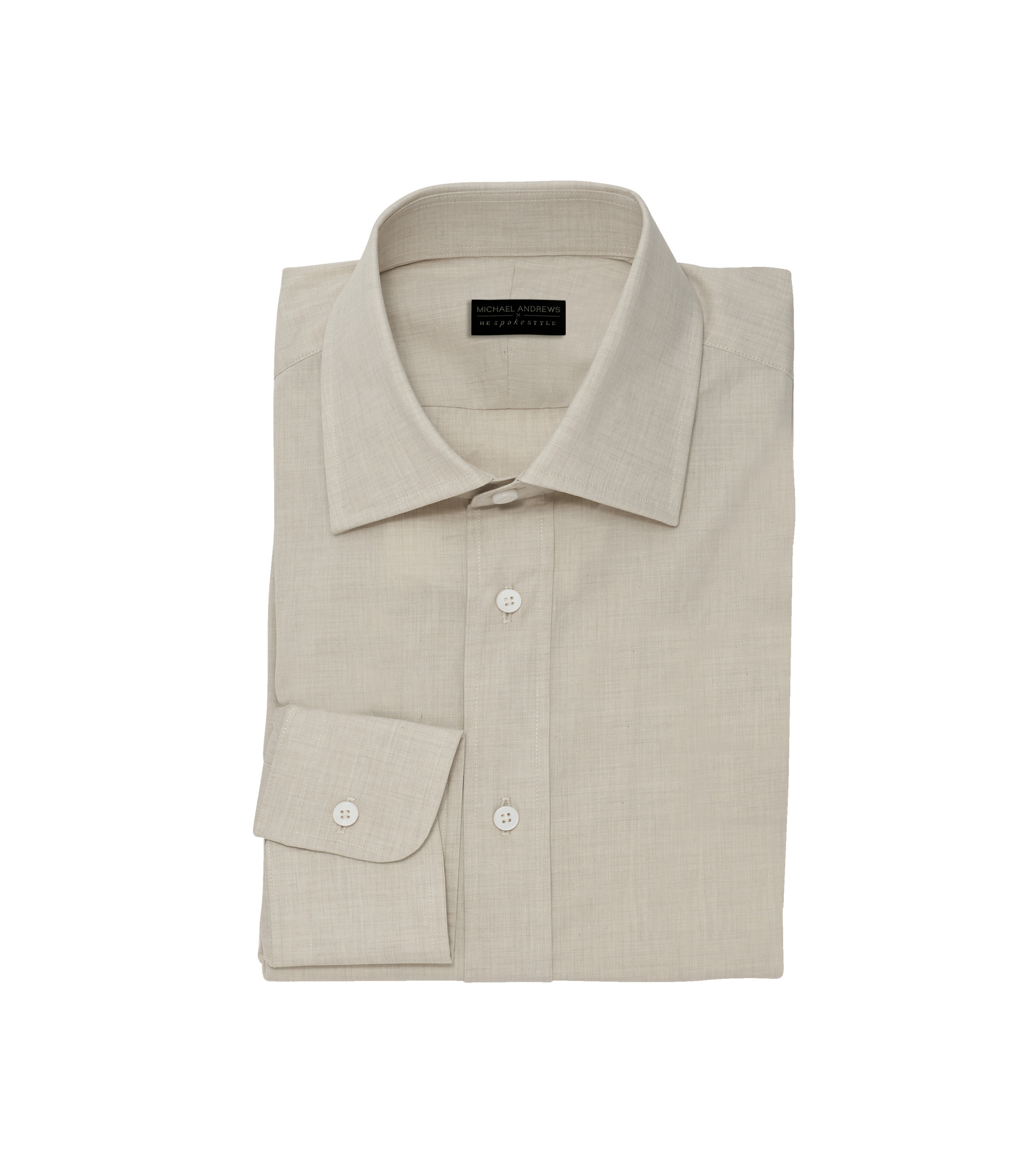 Sand Linen Look Chambray Dress Shirt | He Spoke Style