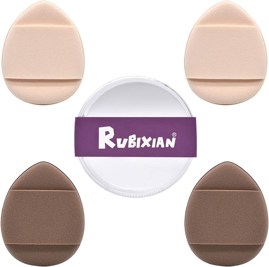 RUBIXIAN Finger Puff, 4 Pcs Mini Makeup Puff, Super Soft Beauty Makeup Tools, Latex-free Blending... | Amazon (US)