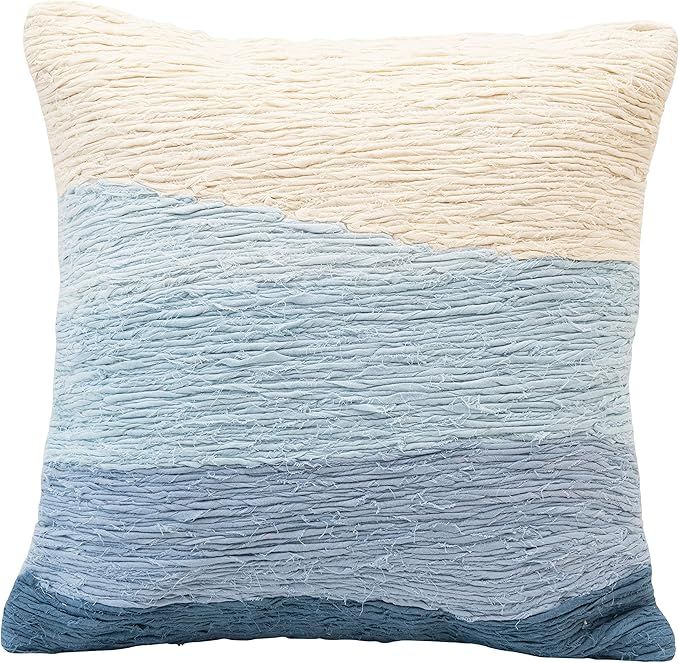 Creative Co-Op Cotton Appliqued Wave, Blue Ombre Pillow | Amazon (US)