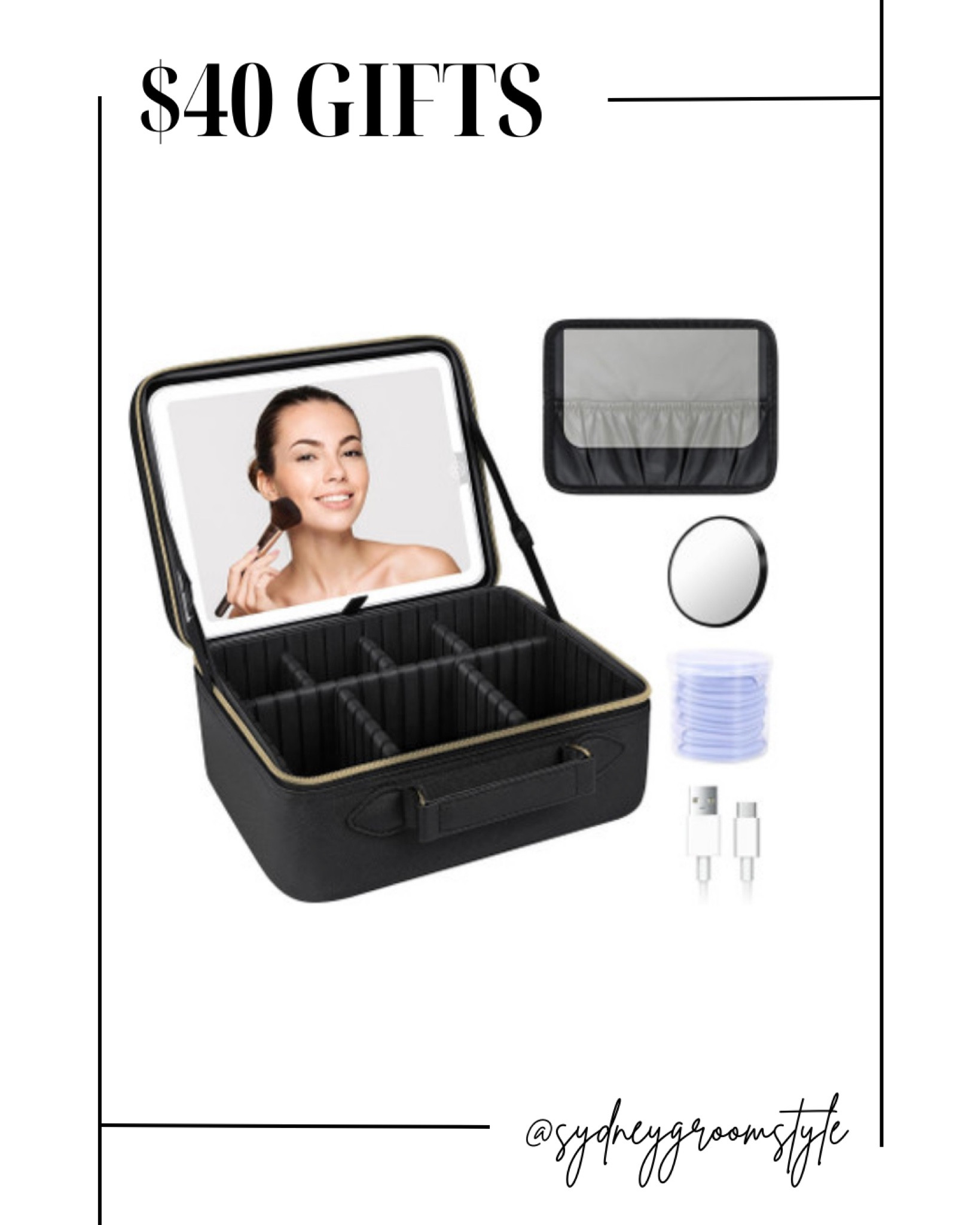 JUSRON Travel Makeup Bag Cosmetic Bag Makeup Organizer Bag with Lighted Mirror 3 Color Scenarios Adjustable Brightness, Detachable Waterproof Makeup Train Case,Gift for Women Amazon sale 👜【INNOVATIVE PORTABLE MAKEUP BAG】Large-capacity travel makeup bag made from PU leather - waterproof & durable & easy to clean. Featuring a carbon fiber lining for enhanced aesthetics and durability. Equipped with 3-color LED makeup mirror, crafted with premium materials and ergonomic design. Whether for travel or business, you can effortlessly carry it without any burden.
💡【SMART THREE-COLOR FILL LIGHT MIRROR】Smart fill light mirror with light intensity memory function, usable independently. Mirror stand adjusts 360° & 30°, 60°, 90°. Touch switch adjusts cool, natural, warm light, revealing true skin and facial details. Confidently face any makeup scenario. Long press for brightness control, unaffected by environment. 1500mAh battery removes battery worries.
💄【DETACHABLE MAKEUP STORAGE BOX】JUSRON's makeup case is equipped with six detachable shock-resistant EVA partitions, allowing for customizable storage space based on different cosmetics. Say goodbye to messy makeup bags as it protects your cosmetics from damage or leaks. The included spacious brush bag enables you to carry more makeup brushes while also maintaining the cleanliness and dryness of the makeup case.
👍【NEW DESIGN AND UPGRADES】JUSRON makeup bag is equipped with a smooth water-drop zipper for effortless opening. The handle has been upgraded to a circular design that aligns with ergonomics, reducing pulling pressure. To cater to travel needs, we've added a luggage elastic band for convenient carrying. The included 5x magnifying mirror is undoubtedly more practical than 10x, and 7 powder puffs are provided for easy replacement.


#LTKGiftGuide #LTKbeauty #LTKitbag