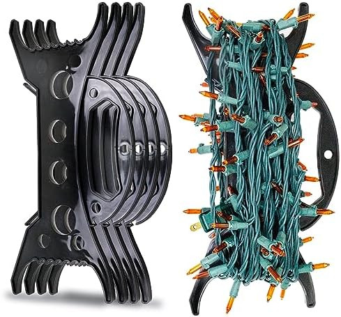 4Pack Christmas Light Storage Holder: All-Purpose Holiday Light Organizer, Black | Amazon (US)