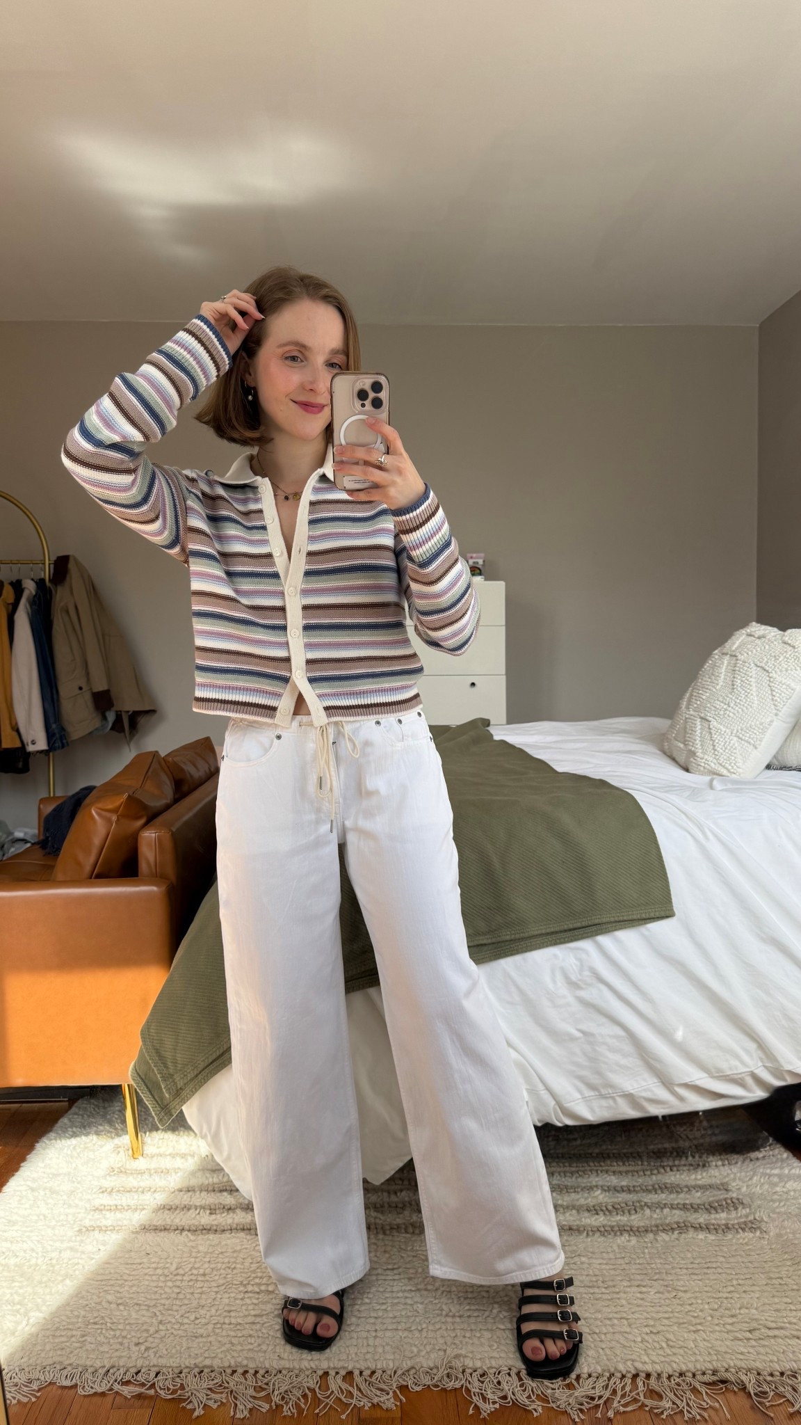 Best seller of the week. These cutest cotton striped sweater. The perfect lightweight look for spring! Sized up 1 for relaxed fit. Jeans are 25 short. #abercrombie spring outfit for women 

#LTKSaleAlert #LTKSeasonal
