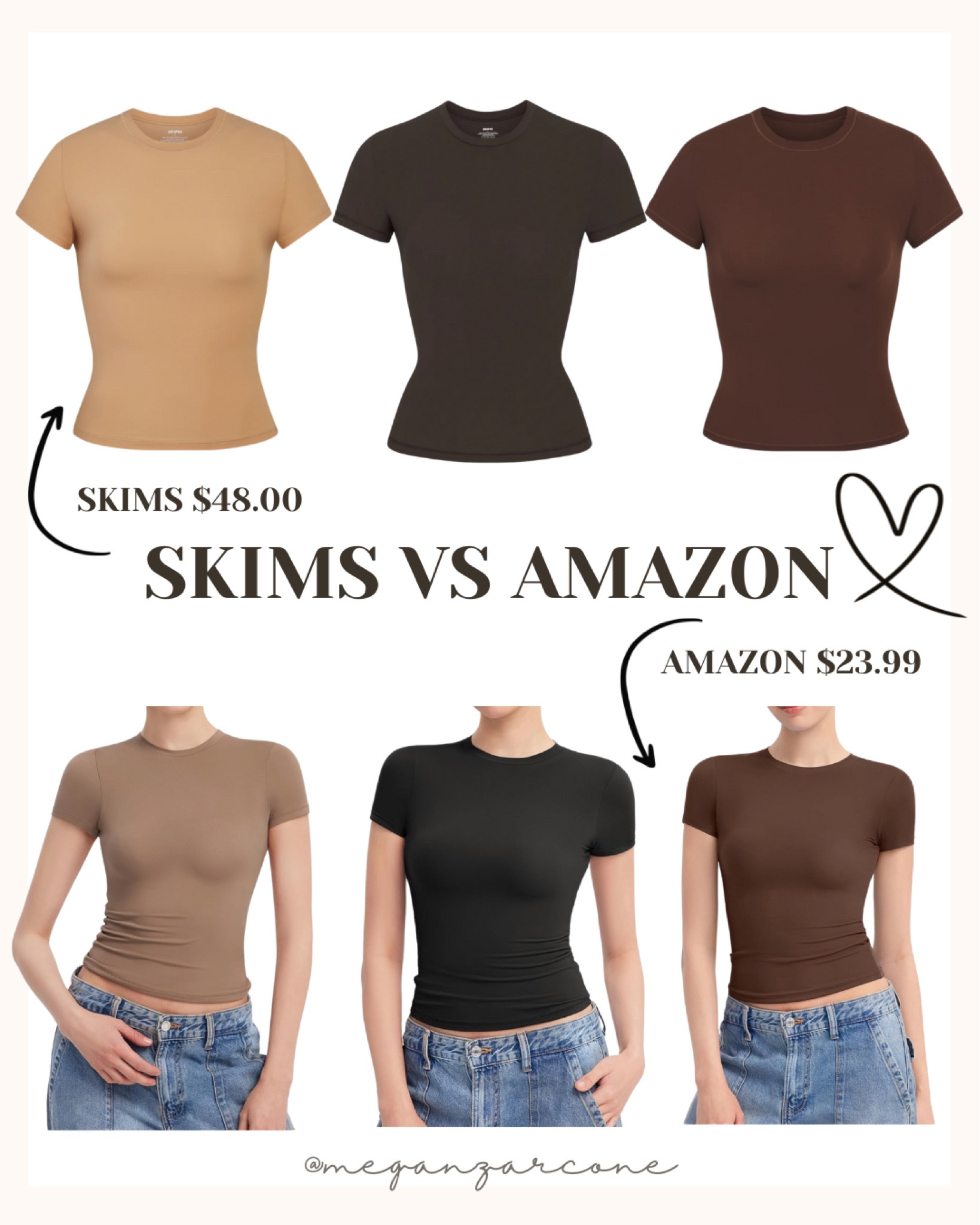 Skims vs Amazon

Skims : $48.00
Pumiey Amazon : $23.99

This PUMIEY top  is an AMAZING look for less!

Look for less | skims | Amazon | Amazon look for less | Pumiey bodysuit | basic tee

I have a size Medium in both 🤎🖤🤍