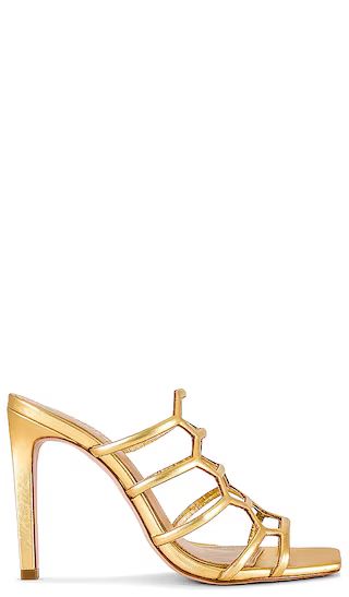 Schutz Julianna Weekend Sandal in Metallic Gold. - size 6 (also in 10, 6.5, 7.5, 8, 8.5, 9, 9.5) | Revolve Clothing (Global)