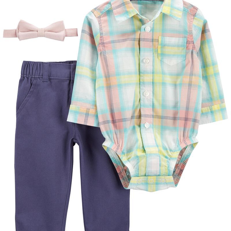 Baby 3-Piece Plaid Dress Me Up Set | Carter's