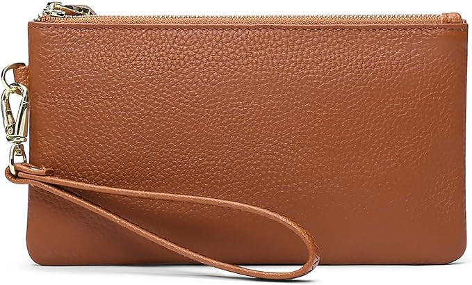 GOIACII Women's Wristlet Clutch Slim Leather Wallet RFID Blocking Handbag | Amazon (US)