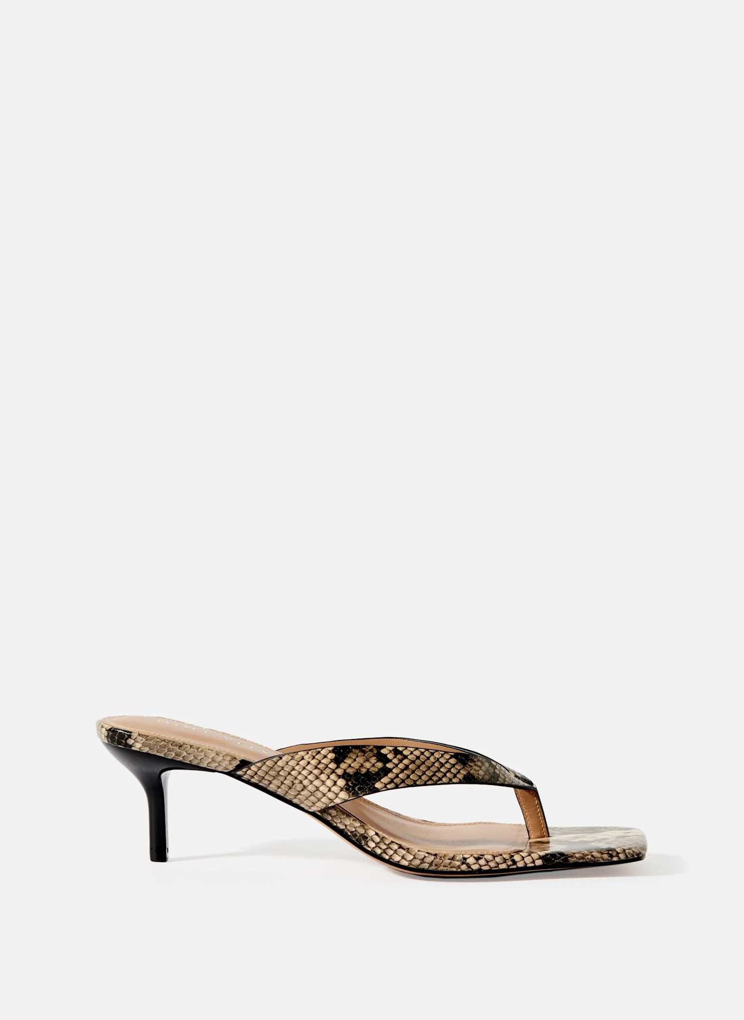 Betty Snake Print Flip Flop Heels | Mint Velvet