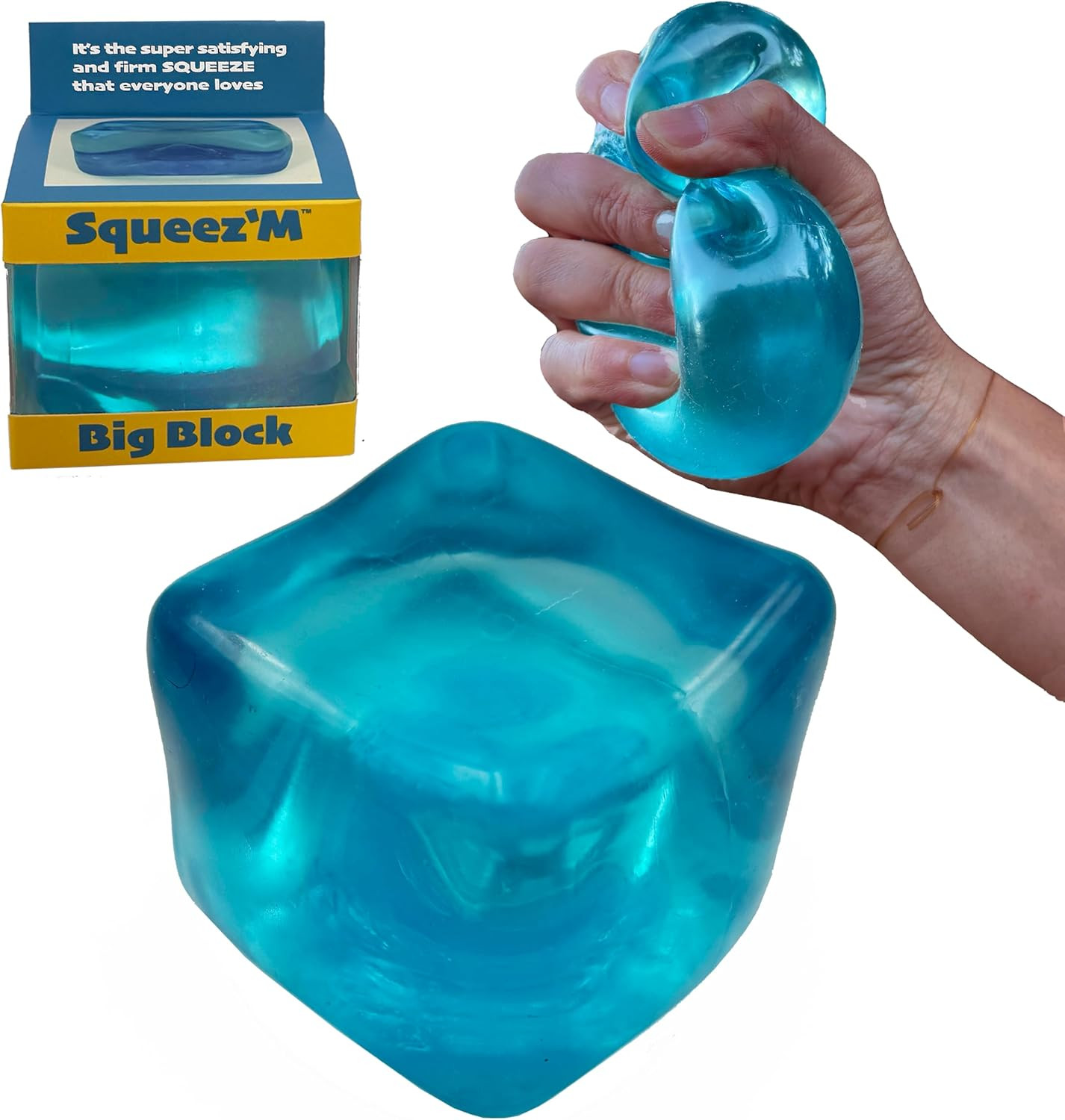 Premium Big Block Squeez'M Cube – 35% Larger Than The Standard Squishy Cube, Toy for Kids & Adu... | Amazon (US)