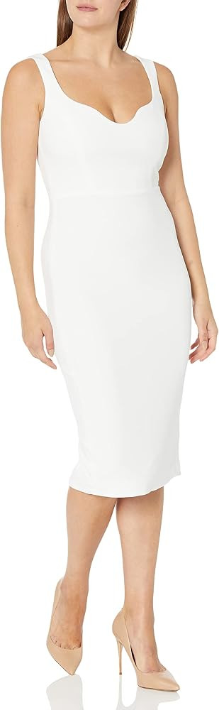 Dress the Population Women's Sloane Rounded V Neck Bodycon Midi Dress | Amazon (US)