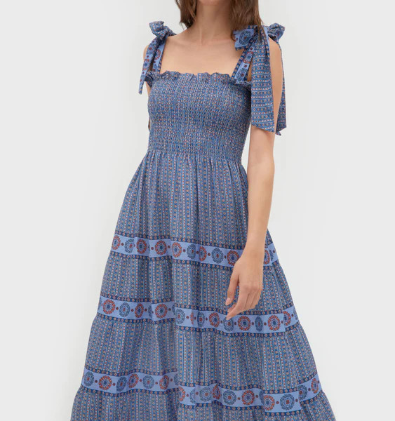 The Ribbon Ellie Nap Dress - Ticking Geo Stripe | Hill House Home