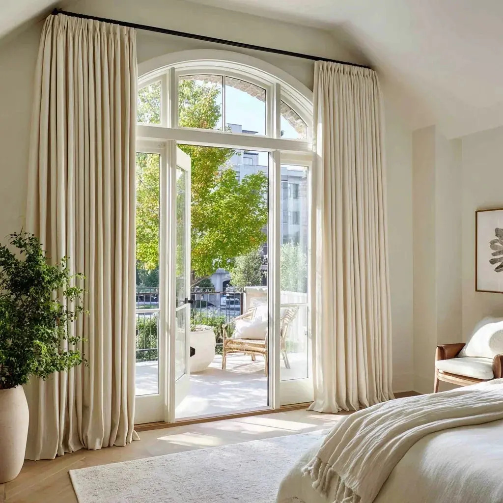 Florence Linen Pinch Pleat Curtains for Living Room | LuxDrape