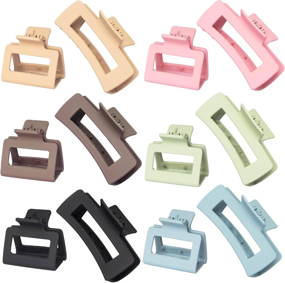 12 Pack Hair Claw Clips, 4 Inch Large Hair Clips for Women Thin Thick Hair & 2 Inch Small Hair Cl... | Amazon (US)