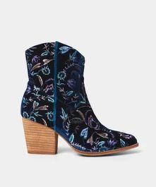 Gigi Embroidered Velvet Boots | Joe Browns