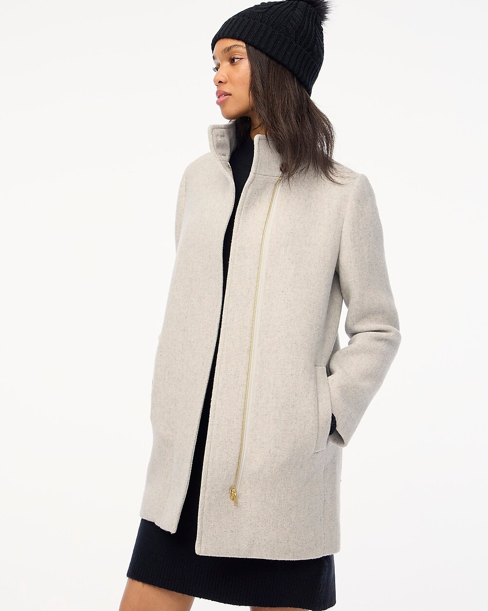 City coat with button neck | J.Crew Factory