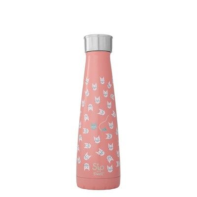S'ip by S'well Vacuum Insulated Stainless Steel Hydration Bottle Look at Meow 15oz - Pink | Target