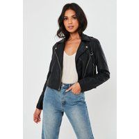 Tall Black Ultimate Boxy Faux Leather Biker Jacket | Missguided (US & CA)